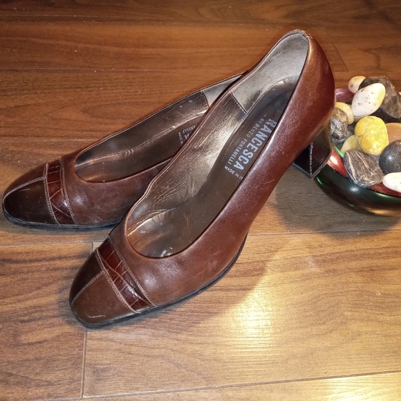 Renzo Fontanelli vintage leather shoes elegant Italy heels - Picture 9 of 9